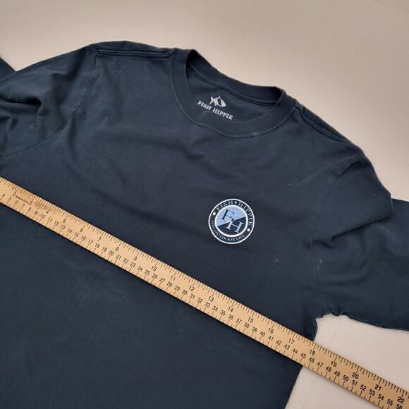 Fish hippie long sleeve t shirt sz small casual green seersucker saltwater - Picture 4 of 7